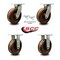 Service Caster 8'' Heavy Duty High Temp Phenolic Swivel Caster Set 2 Swivel Locks 2 Rigid, 4PK CRAN-SCC-KP92S830-PHRHT-BSL-2-R-2 - alternate 4